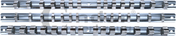 Ensemble de 3 rails de rangement pour douilles en aluminium